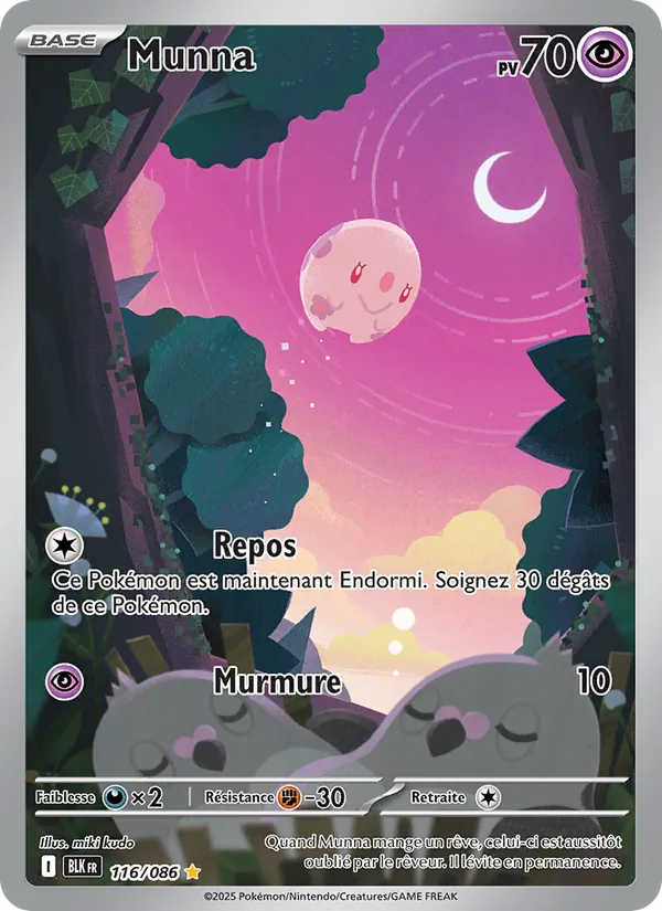 Carte Pokémon Munna de l'extension Foudre Noire
