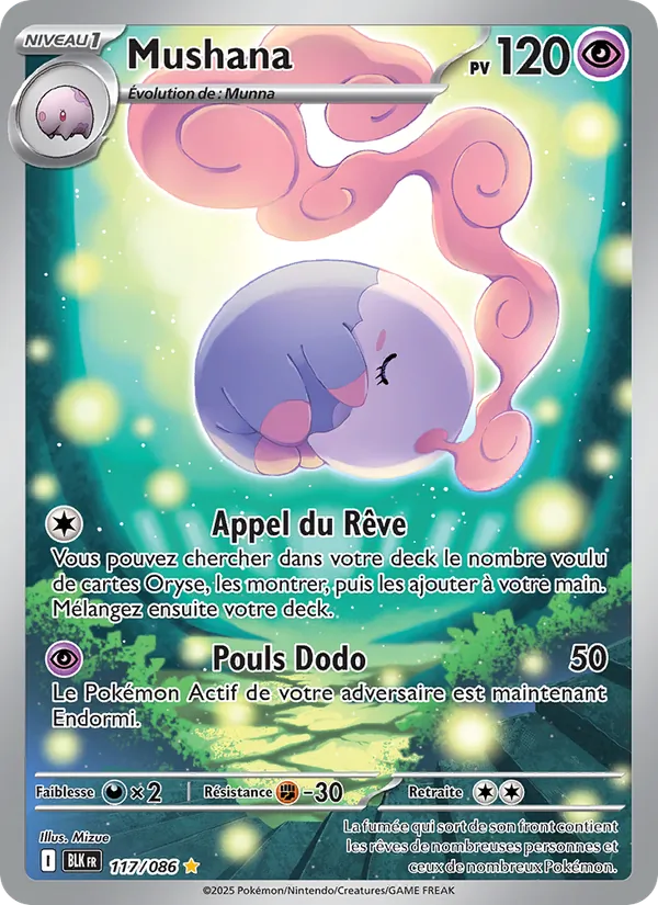 Carte Pokémon Mushana de l'extension Foudre Noire