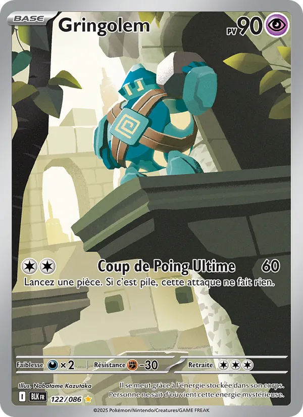 Carte Pokémon Gringolem de l'extension Foudre Noire