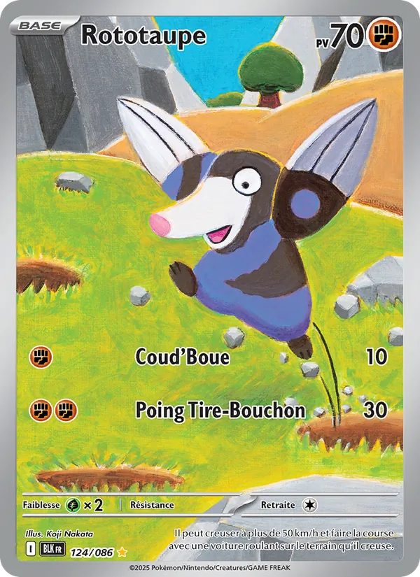 Carte Pokémon Rototaupe de l'extension Foudre Noire