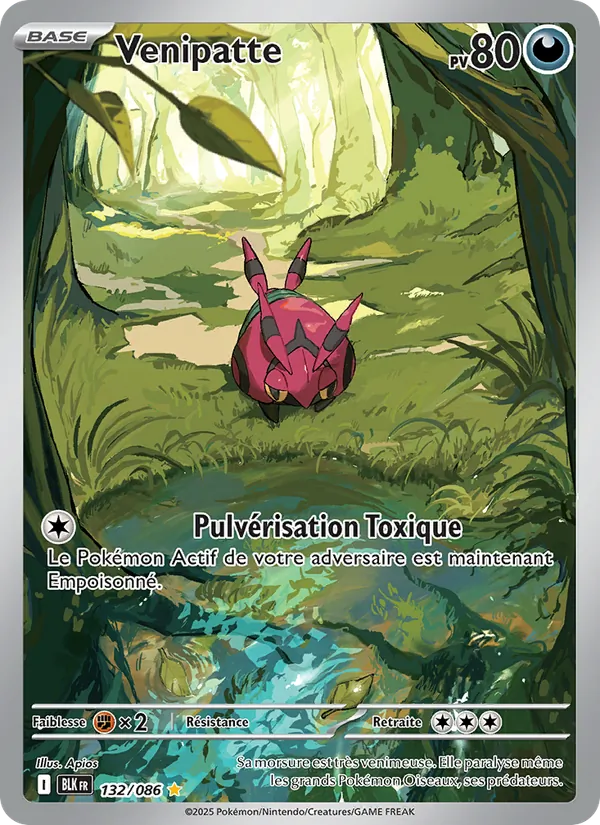 Carte Pokémon Venipatte de l'extension Foudre Noire