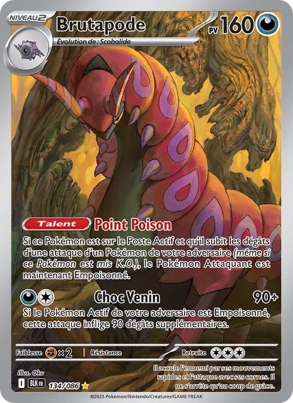 Carte Pokémon Brutapode de l'extension Foudre Noire