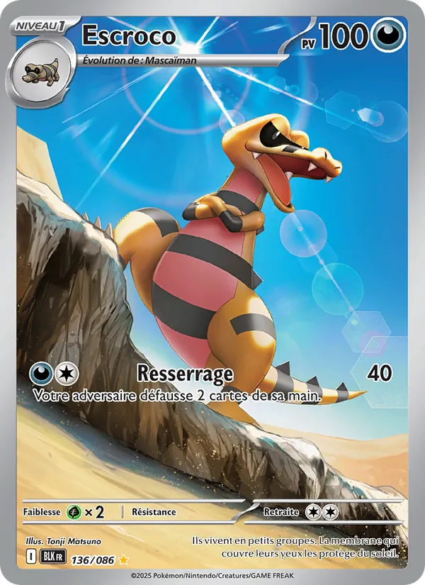 Carte Pokémon Escroco de l'extension Foudre Noire