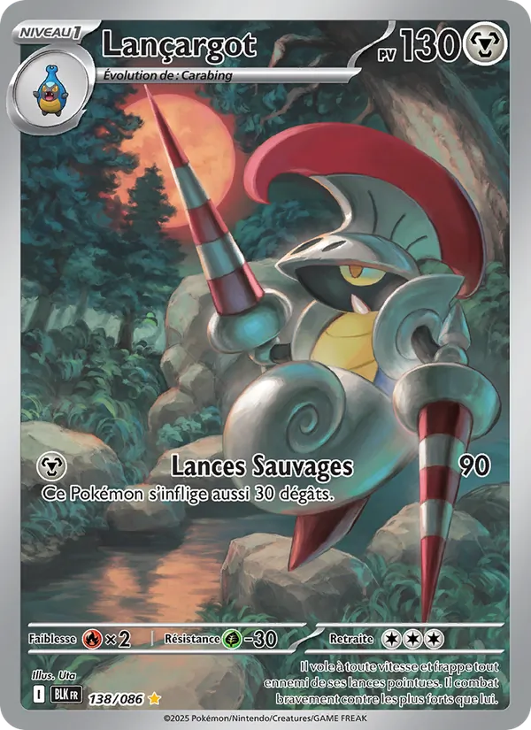 Carte Pokémon Lançargot de l'extension Foudre Noire