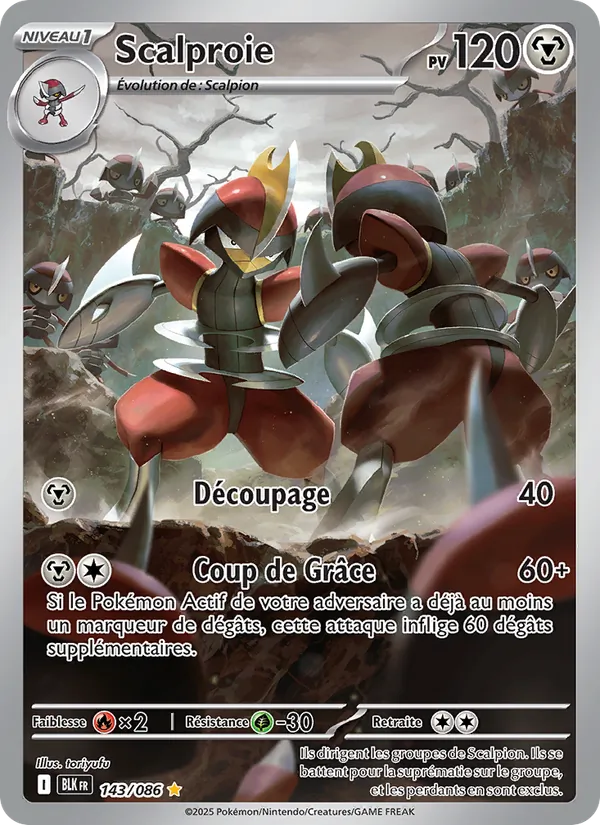 Carte Pokémon Scalproie de l'extension Foudre Noire
