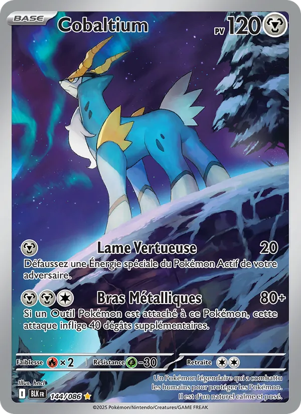 Carte Pokémon Cobaltium de l'extension Foudre Noire