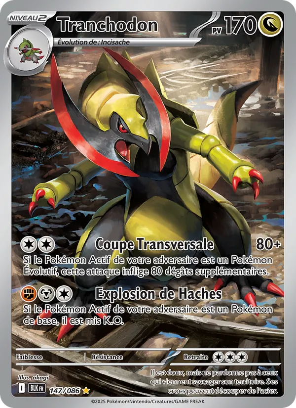 Carte Pokémon Tranchodon de l'extension Foudre Noire