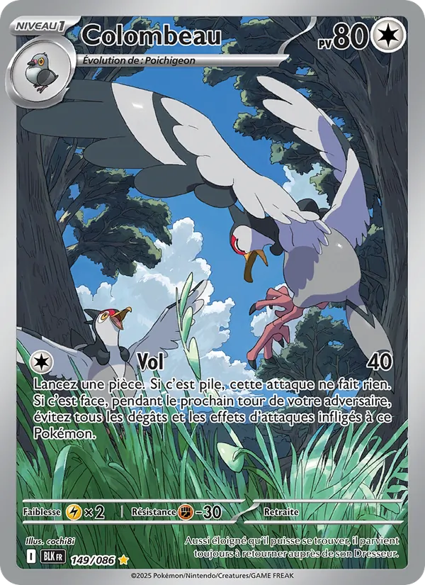 Carte Pokémon Colombeau de l'extension Foudre Noire
