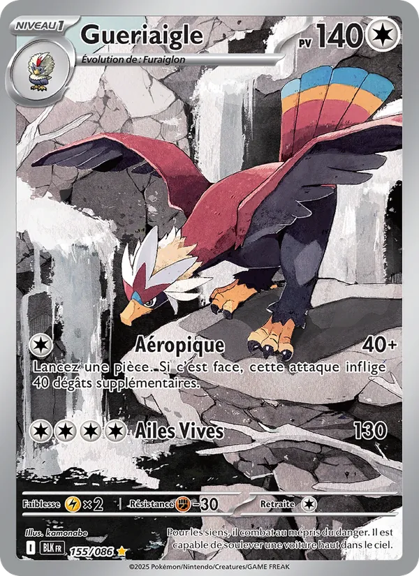 Carte Pokémon Gueriaigle de l'extension Foudre Noire