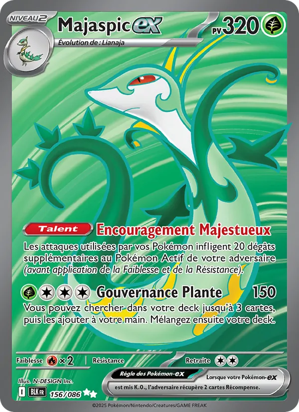 Carte Pokémon Majaspic-ex de l'extension Foudre Noire