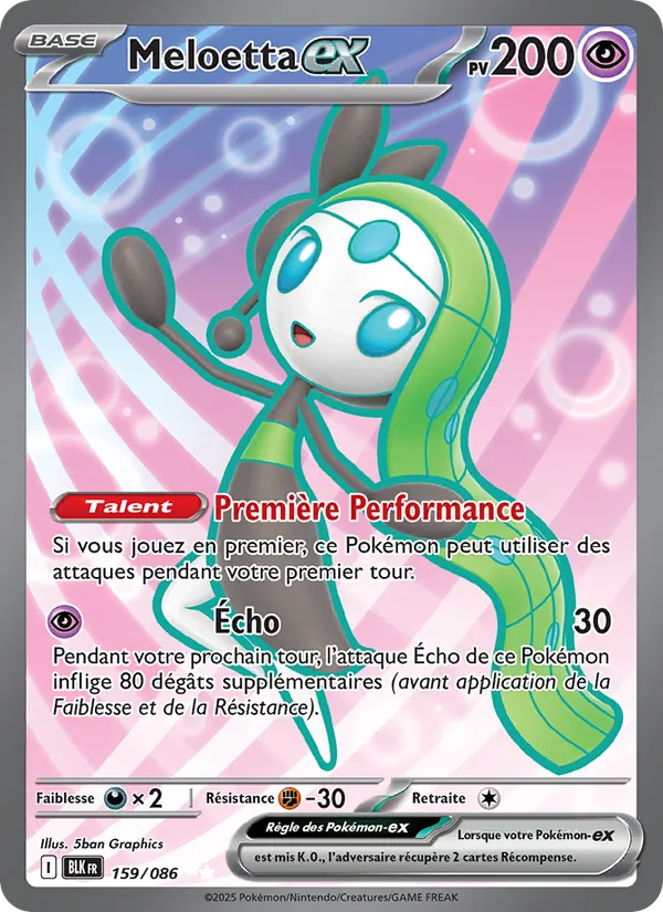 Carte Pokémon Meloetta-ex de l'extension Foudre Noire