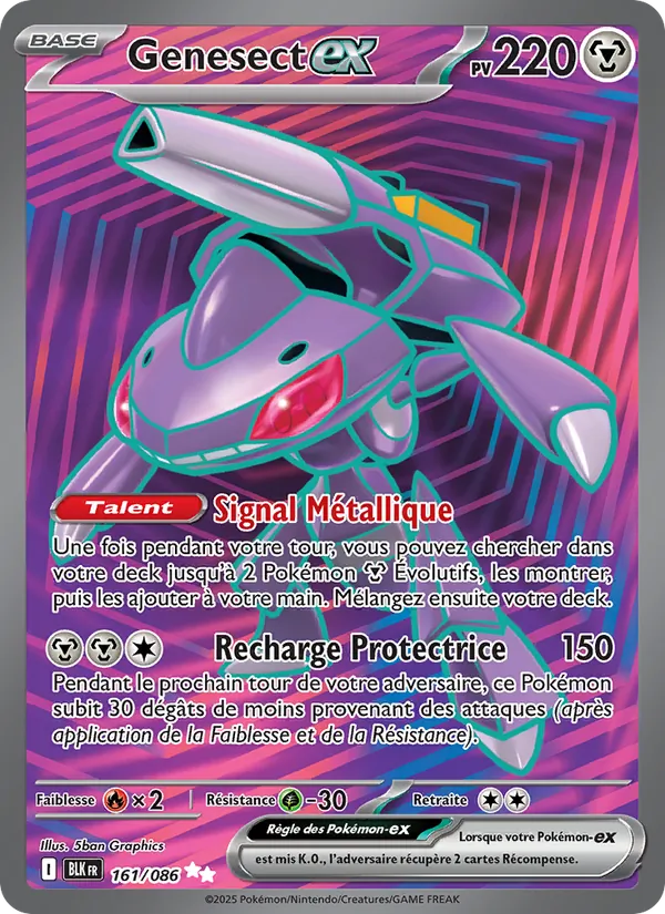 Carte Pokémon Genesect-ex de l'extension Foudre Noire