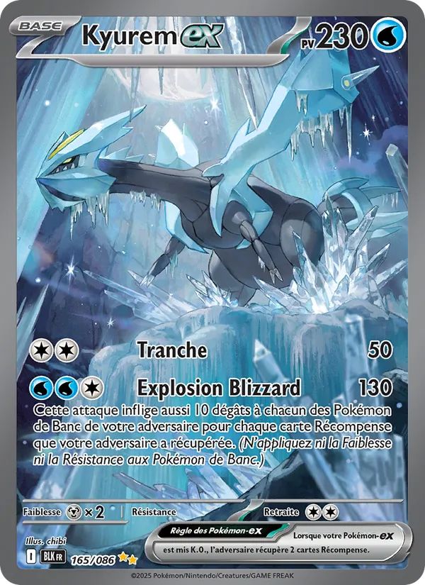 Carte Pokémon Kyurem-ex de l'extension Foudre Noire