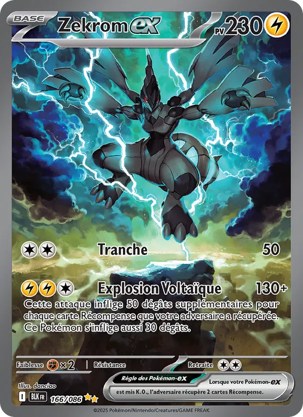 Carte Pokémon Zekrom-ex de l'extension Foudre Noire