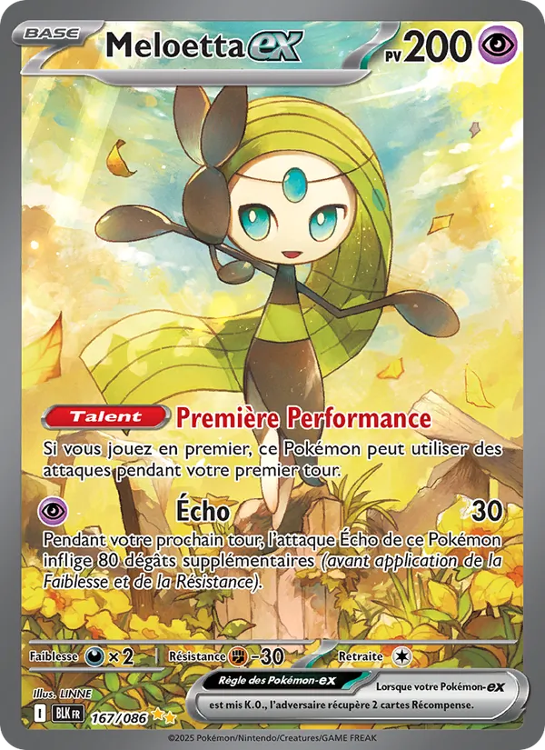 Carte Pokémon Meloetta-ex de l'extension Foudre Noire