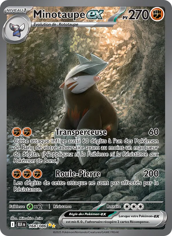 Carte Pokémon Minotaupe-ex de l'extension Foudre Noire