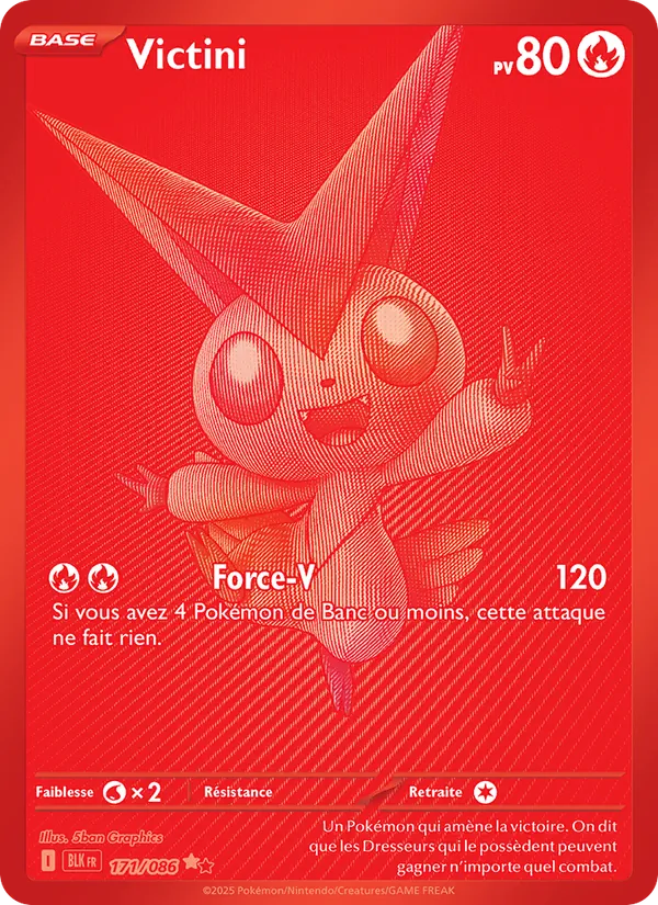 Carte Pokémon Victini de l'extension Foudre Noire