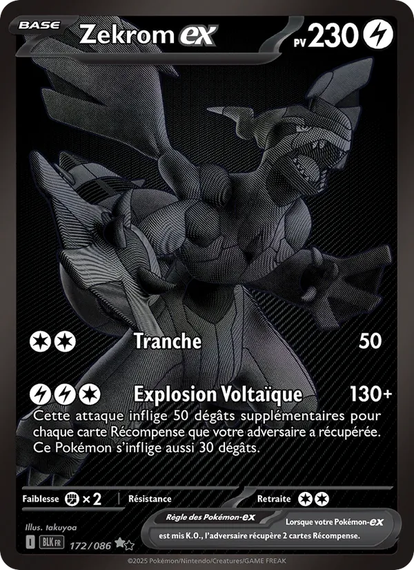 Carte Pokémon Zekrom-ex de l'extension Foudre Noire