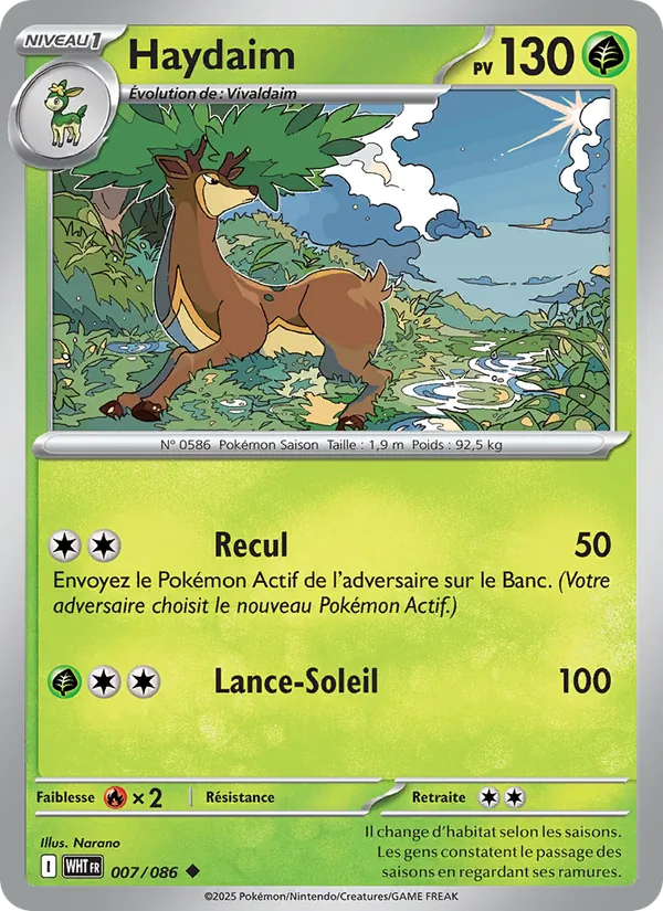 Carte Pokémon Haydaim de l'extension Flamme Blanche