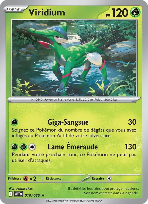 Carte Pokémon Viridium de l'extension Flamme Blanche