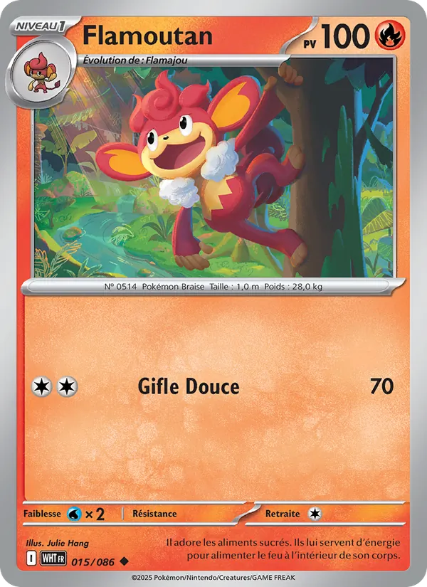 Carte Pokémon Flamoutan de l'extension Flamme Blanche