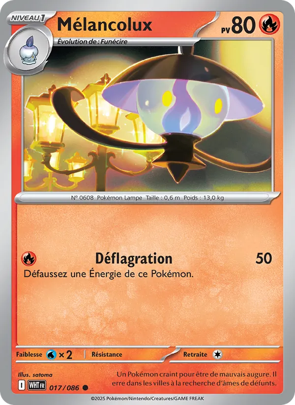 Carte Pokémon Mélancolux de l'extension Flamme Blanche