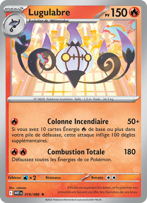 Carte Pokémon Lugulabre de l'extension Flamme Blanche