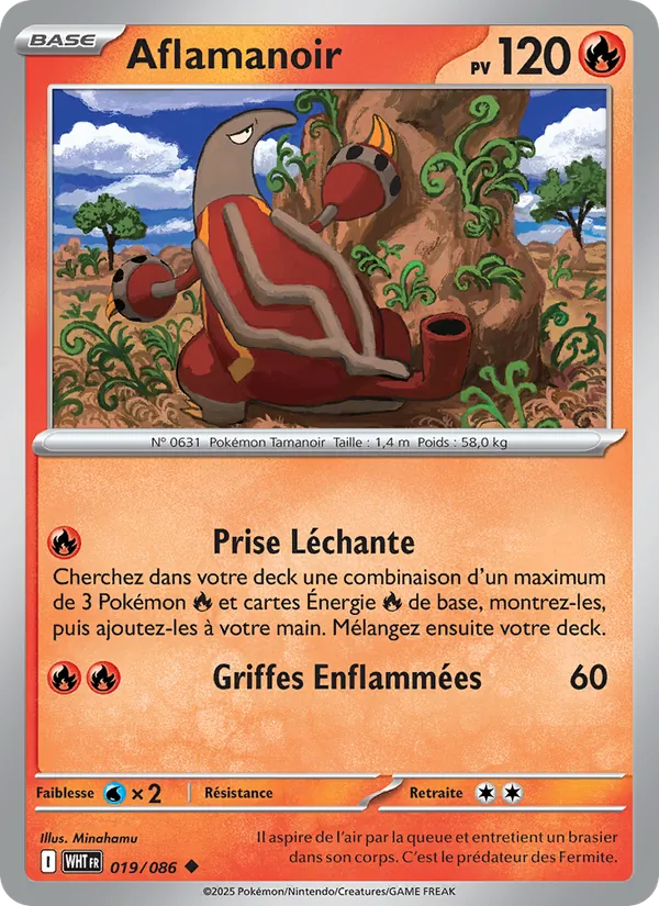 Carte Pokémon Aflamanoir de l'extension Flamme Blanche