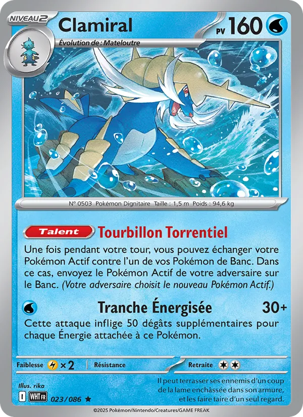 Carte Pokémon Clamiral de l'extension Flamme Blanche