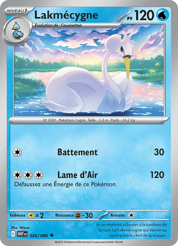 Carte Pokémon Lakmécygne de l'extension Flamme Blanche