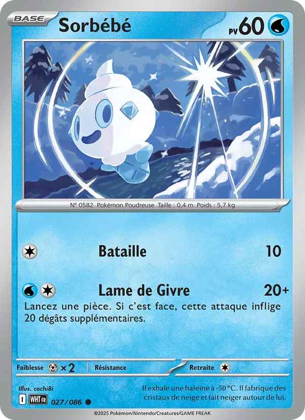 Carte Pokémon Sorbébé de l'extension Flamme Blanche
