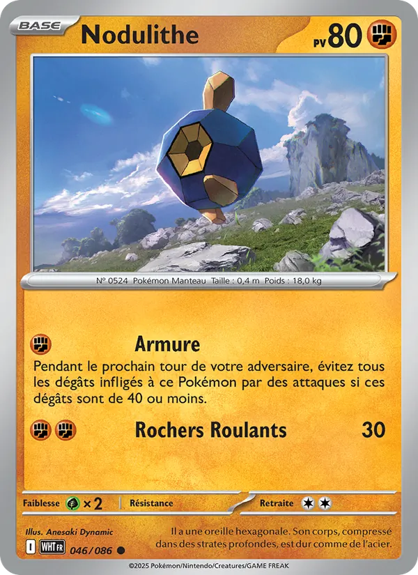 Carte Pokémon Nodulithe de l'extension Flamme Blanche