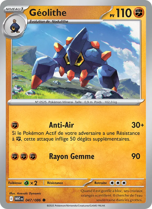 Carte Pokémon Géolithe de l'extension Flamme Blanche