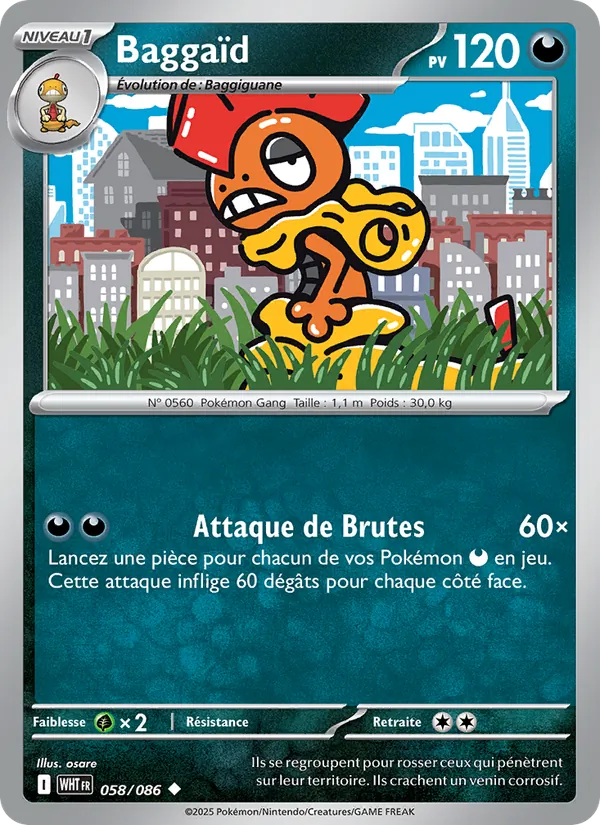 Carte Pokémon Baggaïd de l'extension Flamme Blanche