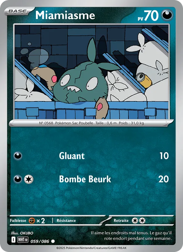 Carte Pokémon Miamiasme de l'extension Flamme Blanche
