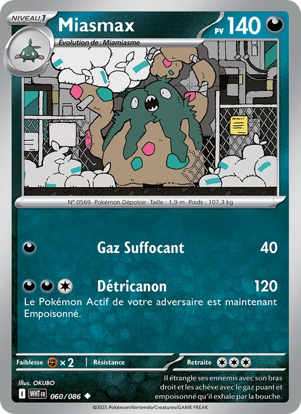 Carte Pokémon Miasmax de l'extension Flamme Blanche