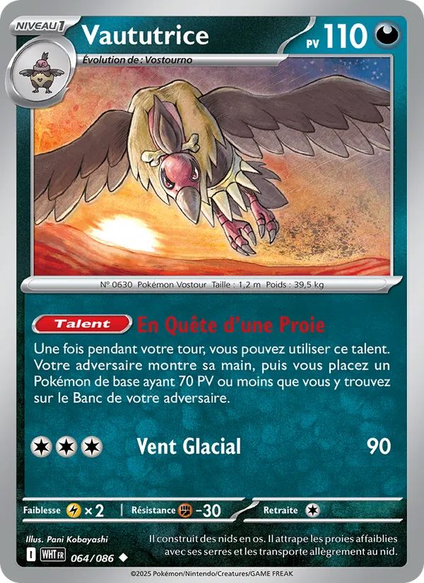 Carte Pokémon Vaututrice de l'extension Flamme Blanche