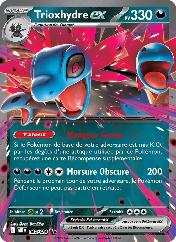 Carte Pokémon Trioxhydre-ex de l'extension Flamme Blanche