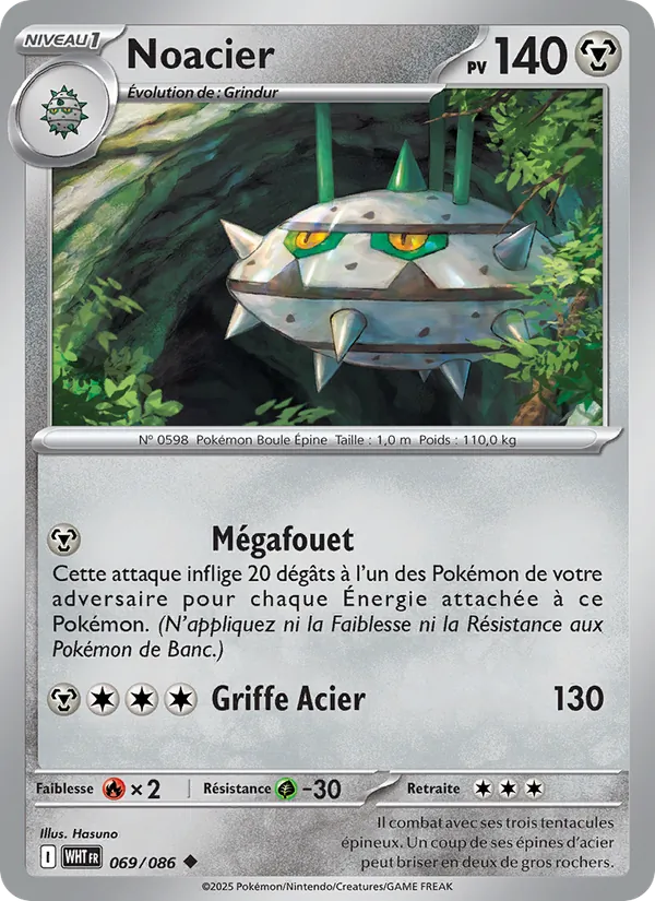 Carte Pokémon Noacier de l'extension Flamme Blanche