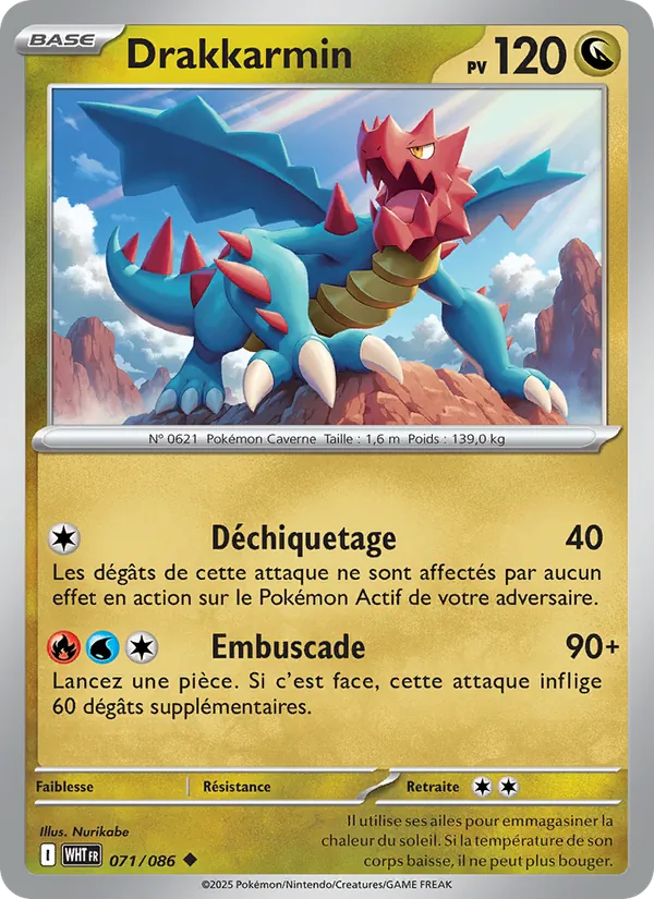 Carte Pokémon Drakkarmin de l'extension Flamme Blanche