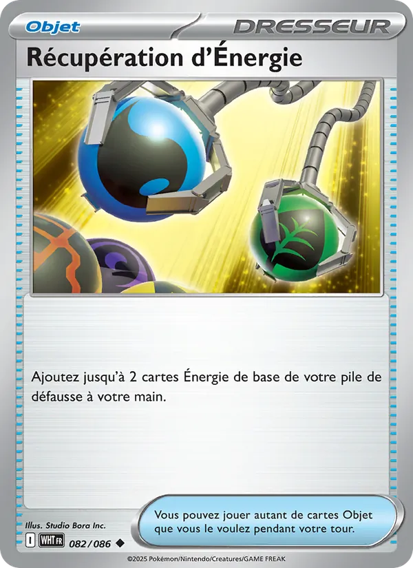 Carte Pokémon Récupération d'Énergie de l'extension Flamme Blanche