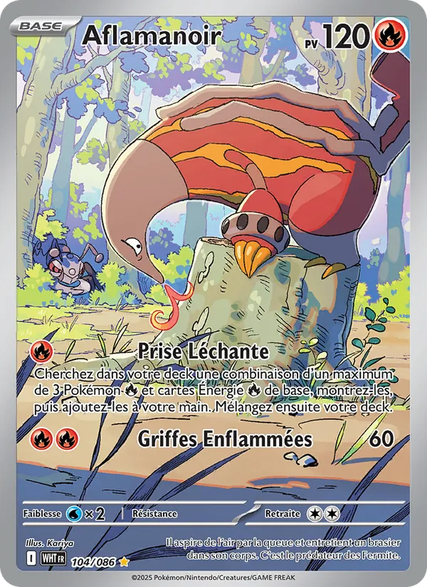 Carte Pokémon Aflamanoir de l'extension Flamme Blanche