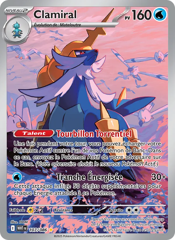 Carte Pokémon Clamiral de l'extension Flamme Blanche