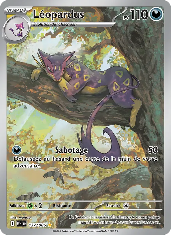 Carte Pokémon Léopardus de l'extension Flamme Blanche