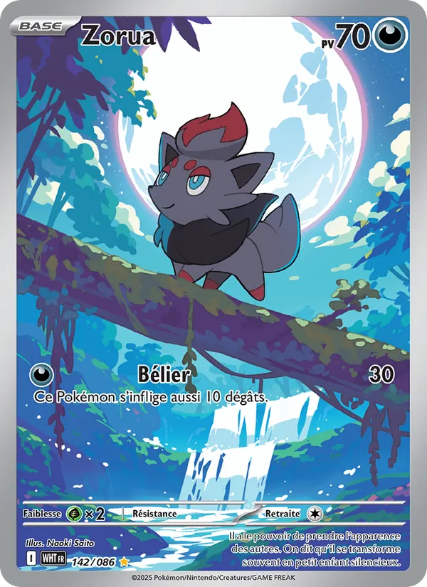 Carte Pokémon Zorua de l'extension Flamme Blanche