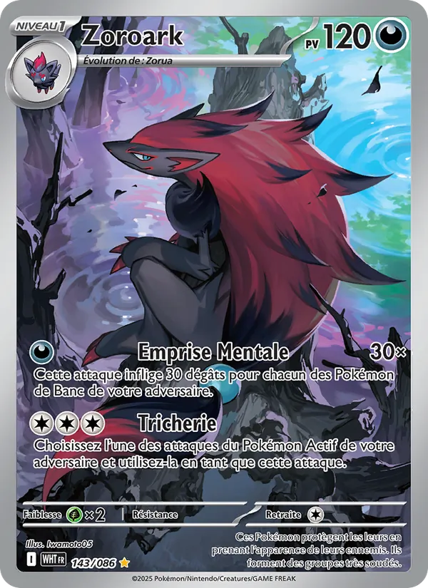 Carte Pokémon Zoroark de l'extension Flamme Blanche