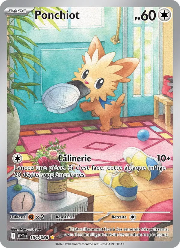Carte Pokémon Ponchiot de l'extension Flamme Blanche