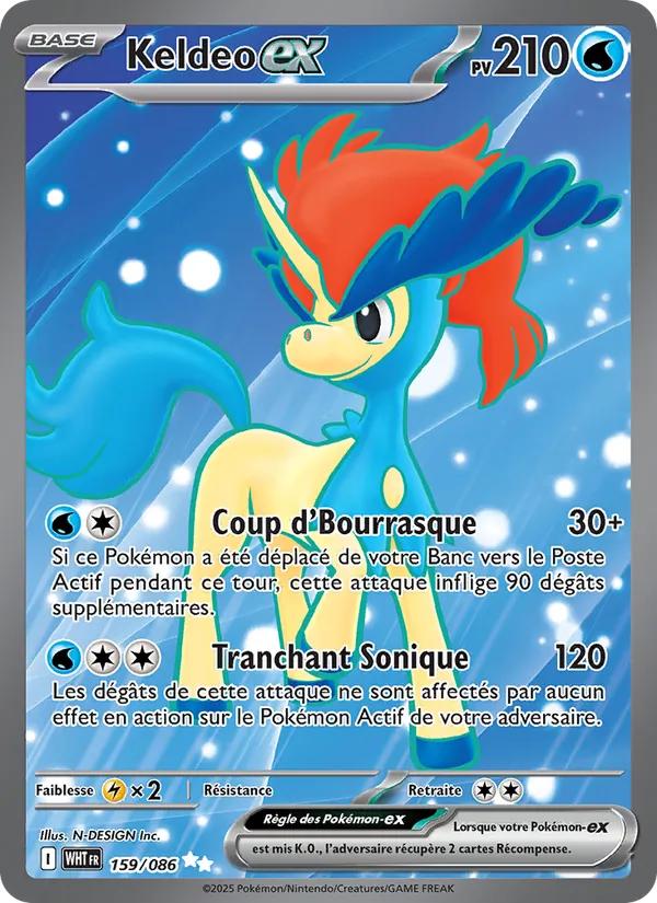 Carte Pokémon Keldeo-ex de l'extension Flamme Blanche