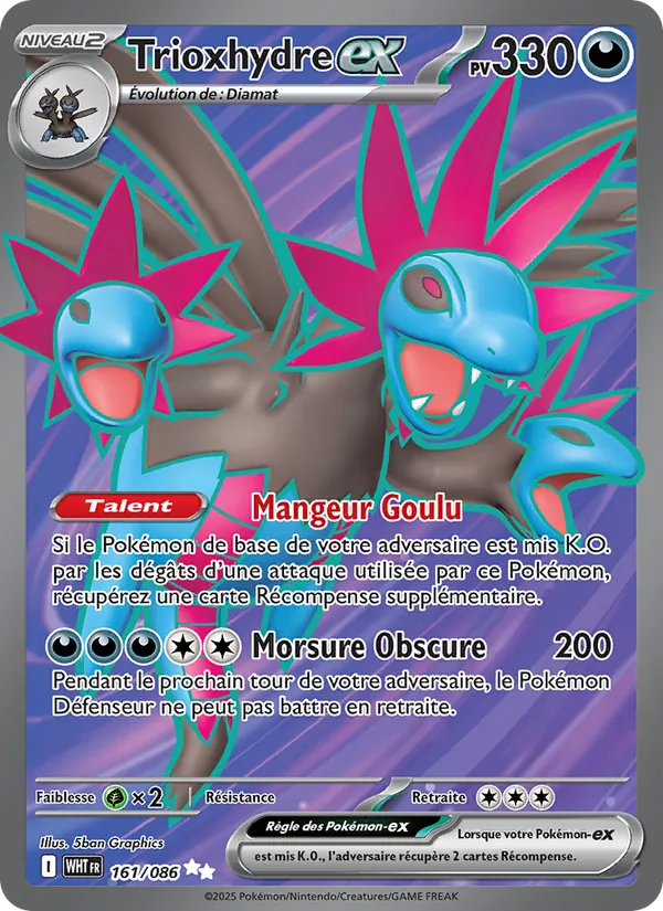 Carte Pokémon Trioxhydre-ex de l'extension Flamme Blanche