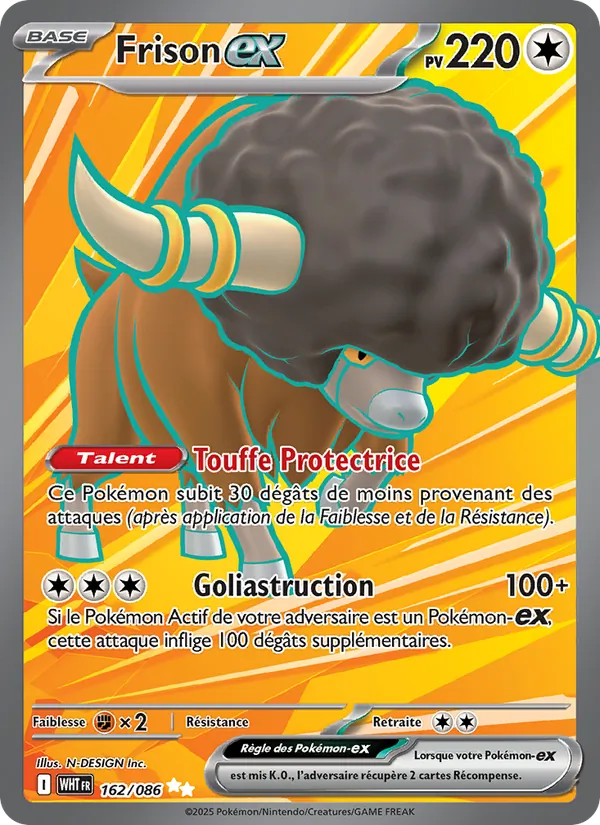 Carte Pokémon Frison-ex de l'extension Flamme Blanche